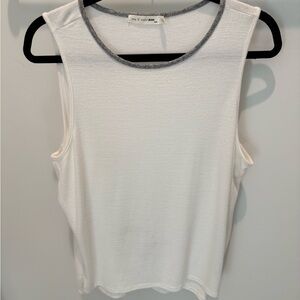 Rag & Bone White Tank Top with Gray Trim